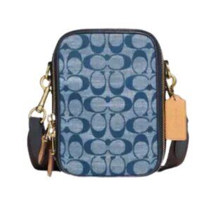 Coach Stanton Crossbody Bag in Signature Denim Multi Unisex NEW